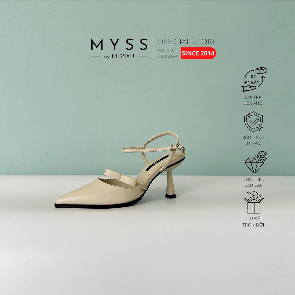 Giày nữ mũi nhọn quai cài cổ chân 7 cm thời trang MYSS - CG247