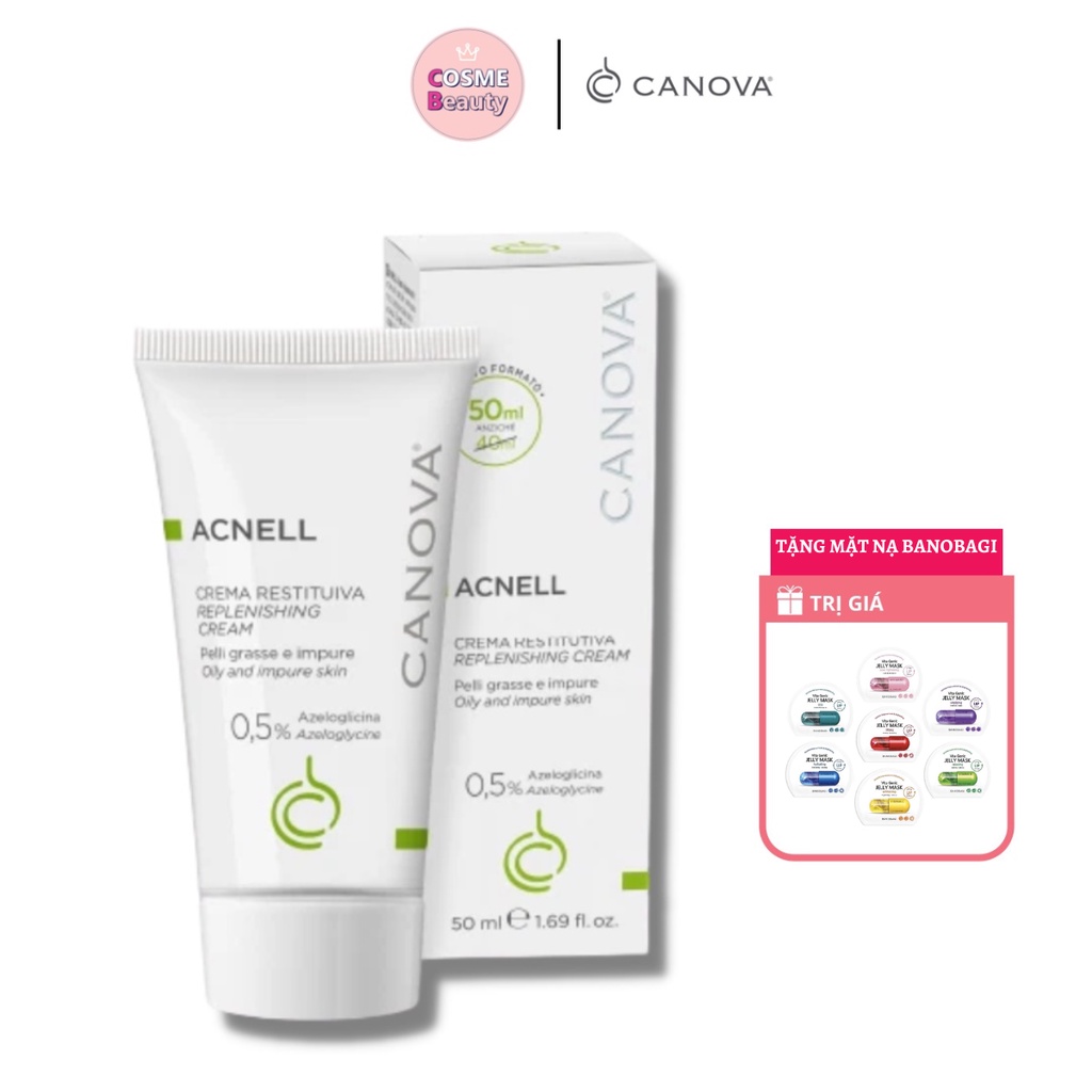 Kem ngừa mụn ban đêm ITALY CANOVA ACNELL dành cho da mụn, da kích ứng, nhạy cảm Làm mờ vết thâm mụn 50ml Cosme.Beauty