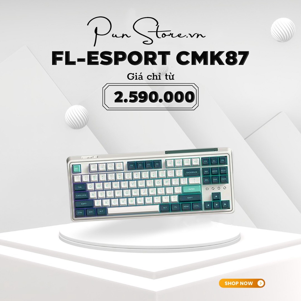 Bàn phím FL Esport CMK87 3 mode - Ice Mint | Không dây - RGB - Hotswap