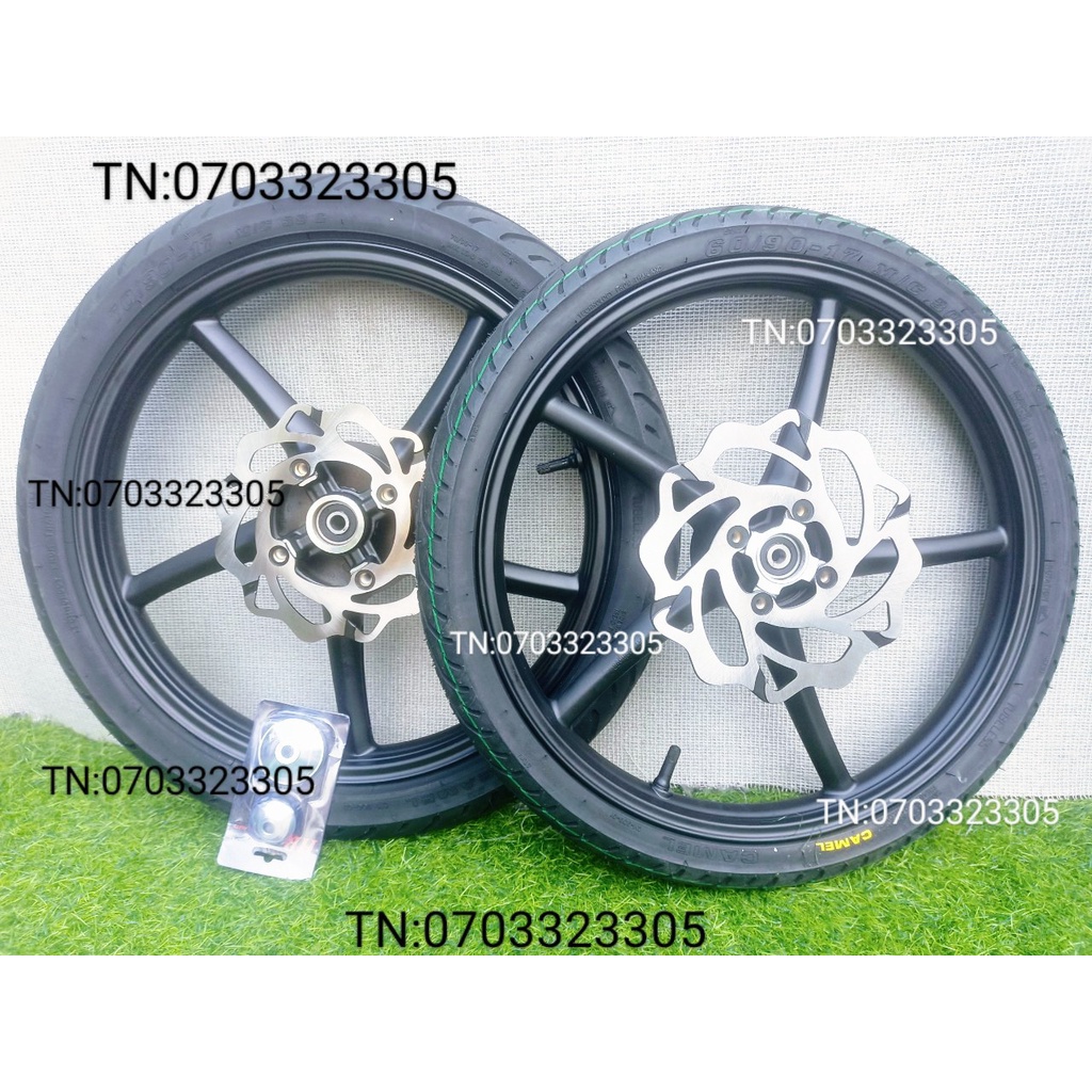 CẶP BÁNH MÂM AT RAICING 5 CÂY 1.4 1.6 GẮN XE EXCITER 135 VOT CAMEL 60.90 .70 .90 KÈM 2 ĐĨA VỚI CỤC CANH .
