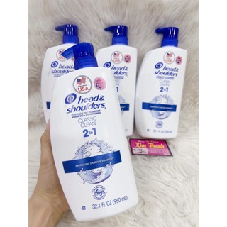 Dầu gội Head & Shoulders Dry Scalp Care, Green Apple và Classic Clean 950ml