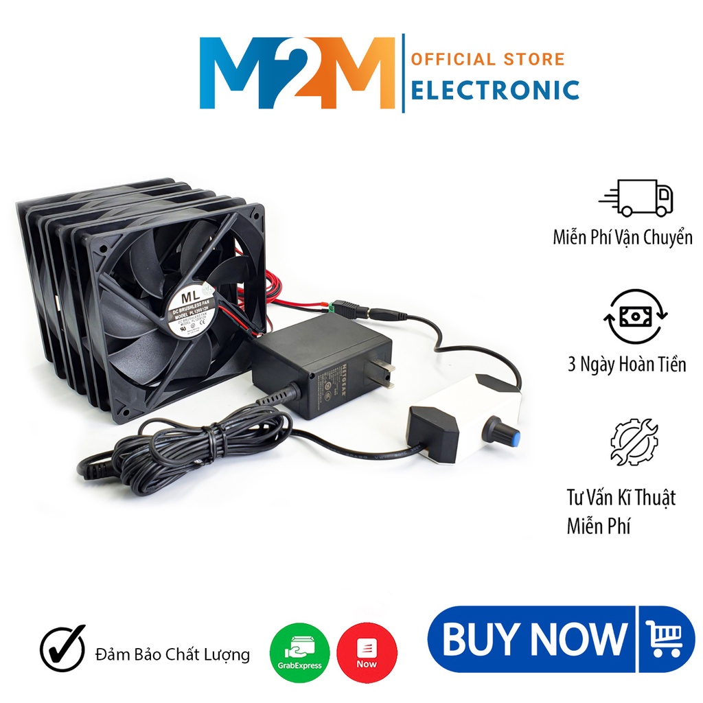 Bộ Quạt 4 Quạt Tản Nhiệt 9CM 12CM 2800-3000RPM❤️Dùng cho Máy Tính Wifi Thủy Sinh Hút Mùi Tiện Dụng