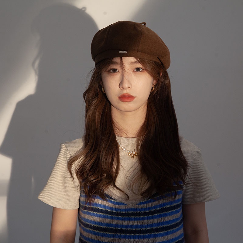 Mũ Beret Màu Đen Phong Cách Hàn Quốc Thời Trang Cho Nữ