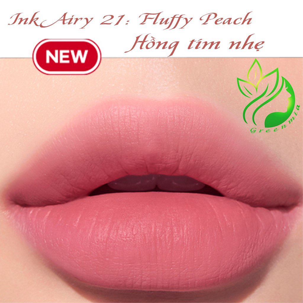Son Ink Airy 21 Fluffy Peach Hồng Tím Nhẹ Kem Lì Peripera Ink Airy Velvet Lip Tint Mới Nhất 4g