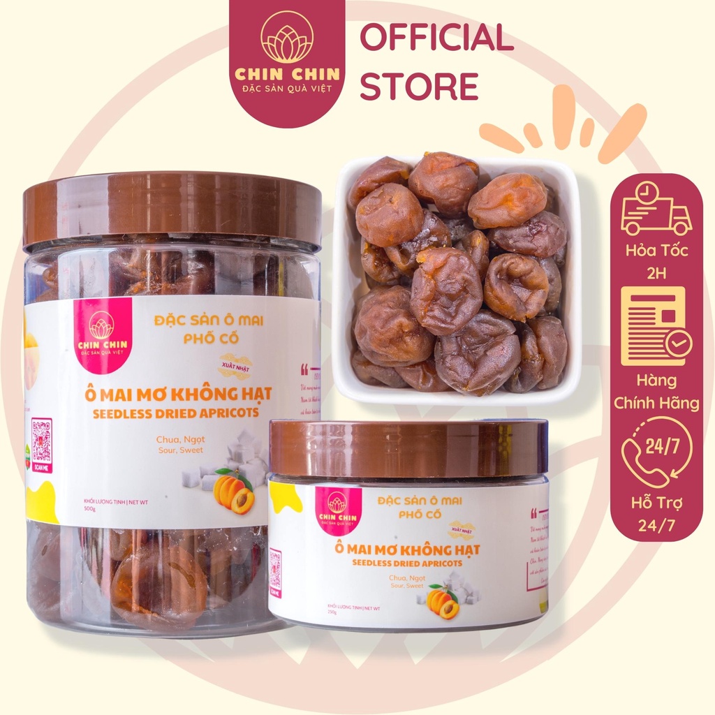 Ô MAI MƠ DẺO KHÔNG HẠT CHIN CHIN CHUA NGỌT TÚI HỘP 100G - 250G - 500G ĐẶC SẢN HÀ NỘI