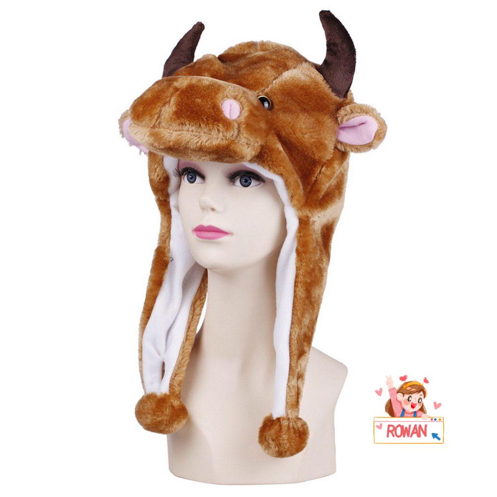Mũ Len Trùm Tai Hình Thú Hoạt Hình Dễ Thương Cho Bé