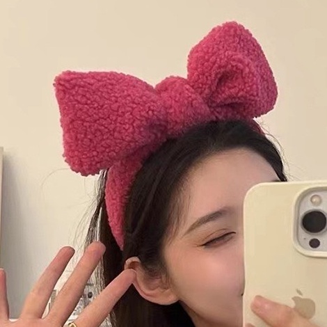 Băng đô cài tóc nơ màu hồng bờm tóc nơ cute MINIGIRL B2