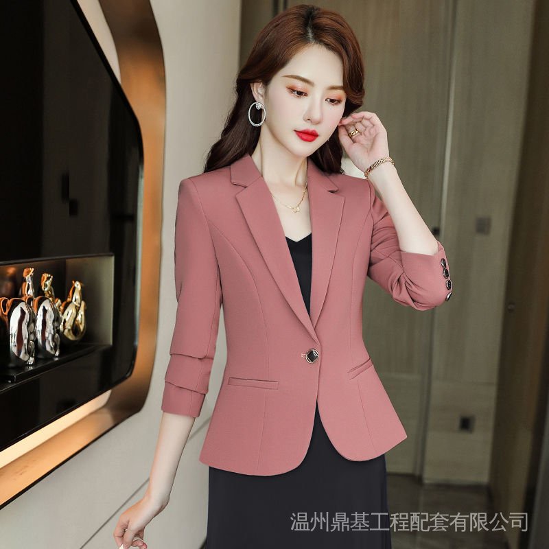 Áo Khoác Vest Ngắn Dáng Ôm Màu Hồng Thời Trang Xuân Thu 2022