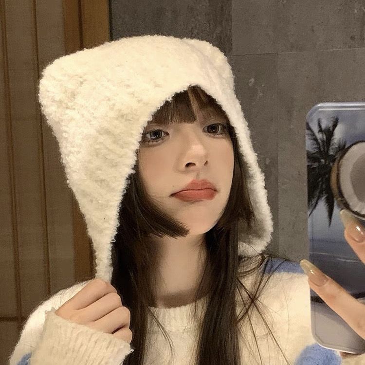 Bán Chạy#Mũ Len Dệt Kim Giữ Ấm Tai Gấu Xám Dễ Thương Thời Trang Thu Đông Cho Nữ