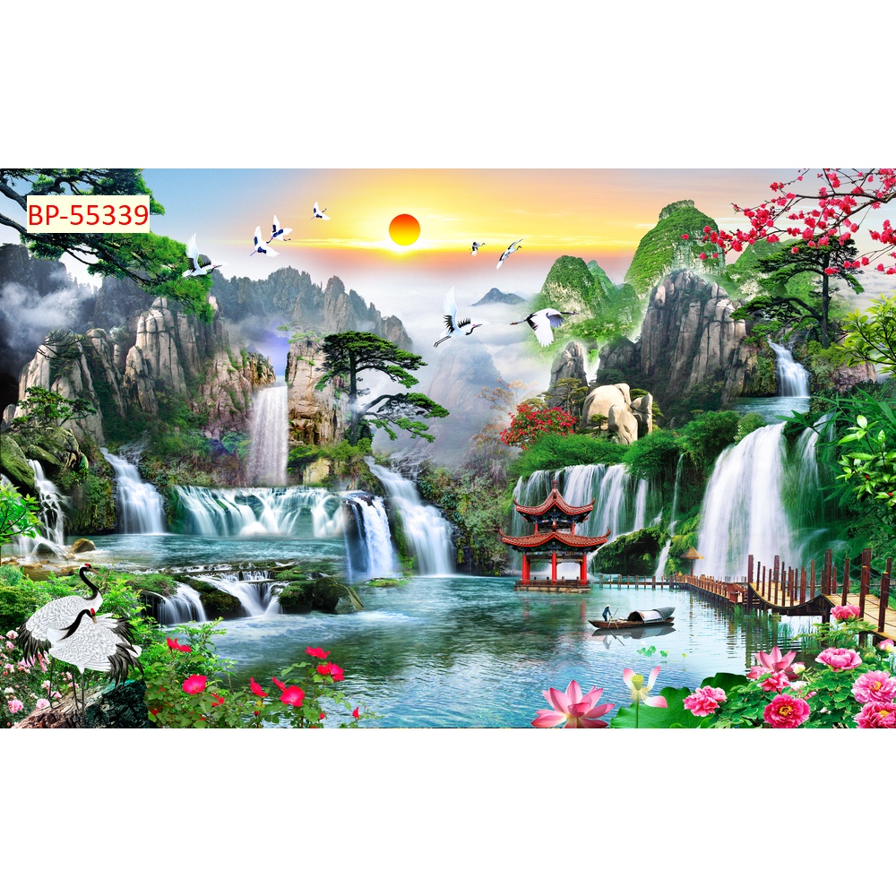 Tranh Dán Tường Sơn Thủy In Vải Lụa 3D Cao Cấp được tìm kiếm nhiều nhất