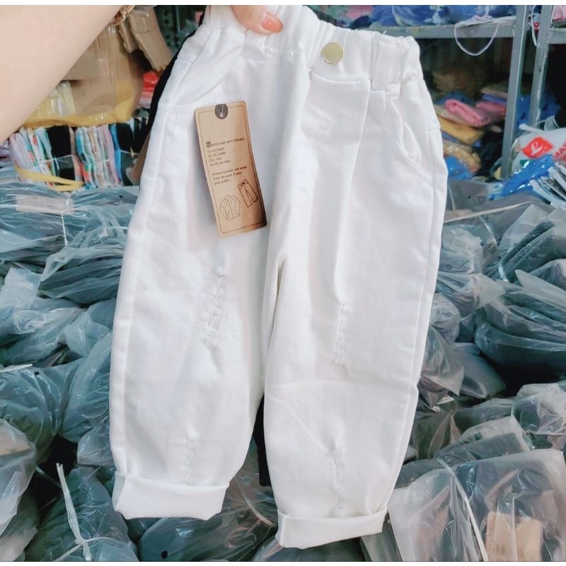 Quần dài kaki bé trai đen trắng chất đẹp co dãn