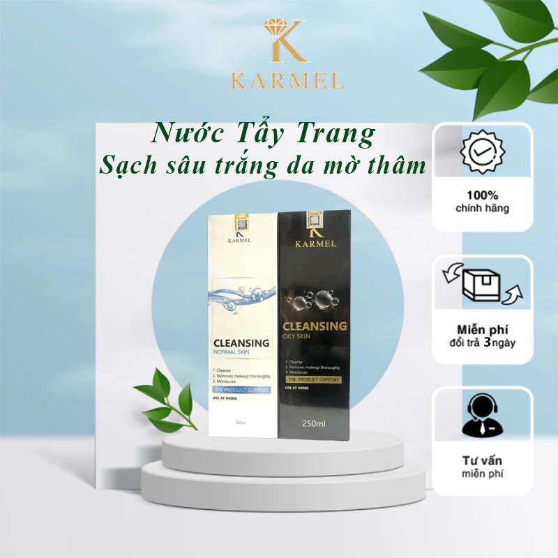 Nước tẩy trang sạch sâu giúp trắng da mờ thâm thu nhỏ lỗ chân lông cho da dầu, Da khô,HH 250ml - Cleansing Normal Karmel