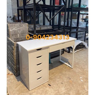 Bàn làm việc, bàn ikea, bàn học có nhiều ngăn kéo chân sắt dài 1m2