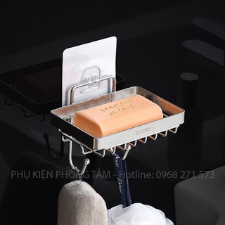Khay đựng xà phòng inox 304 dán tường - kệ xà bông dán tường sus304