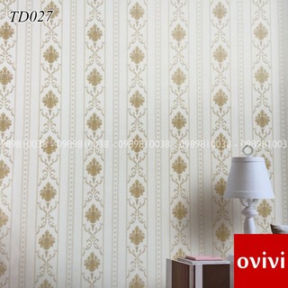 Giấy Dán Tường 3D Hoa Văn Dải Dọc Cho Phòng Ngủ Phòng Khách, Giấy Dán Tường Lụa Dày Khồng Sẵn Keo