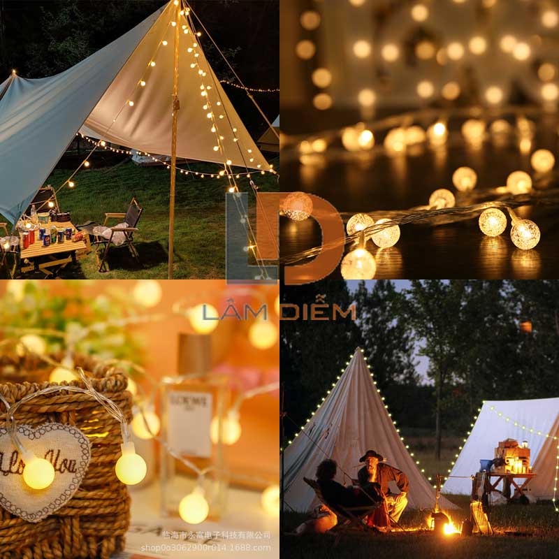 ĐÈN LED TRANG TRÍ DÂY CHỚP NHÁY  KIỂU BI 4M5 - 9M CÓ ĐẦU NỐI