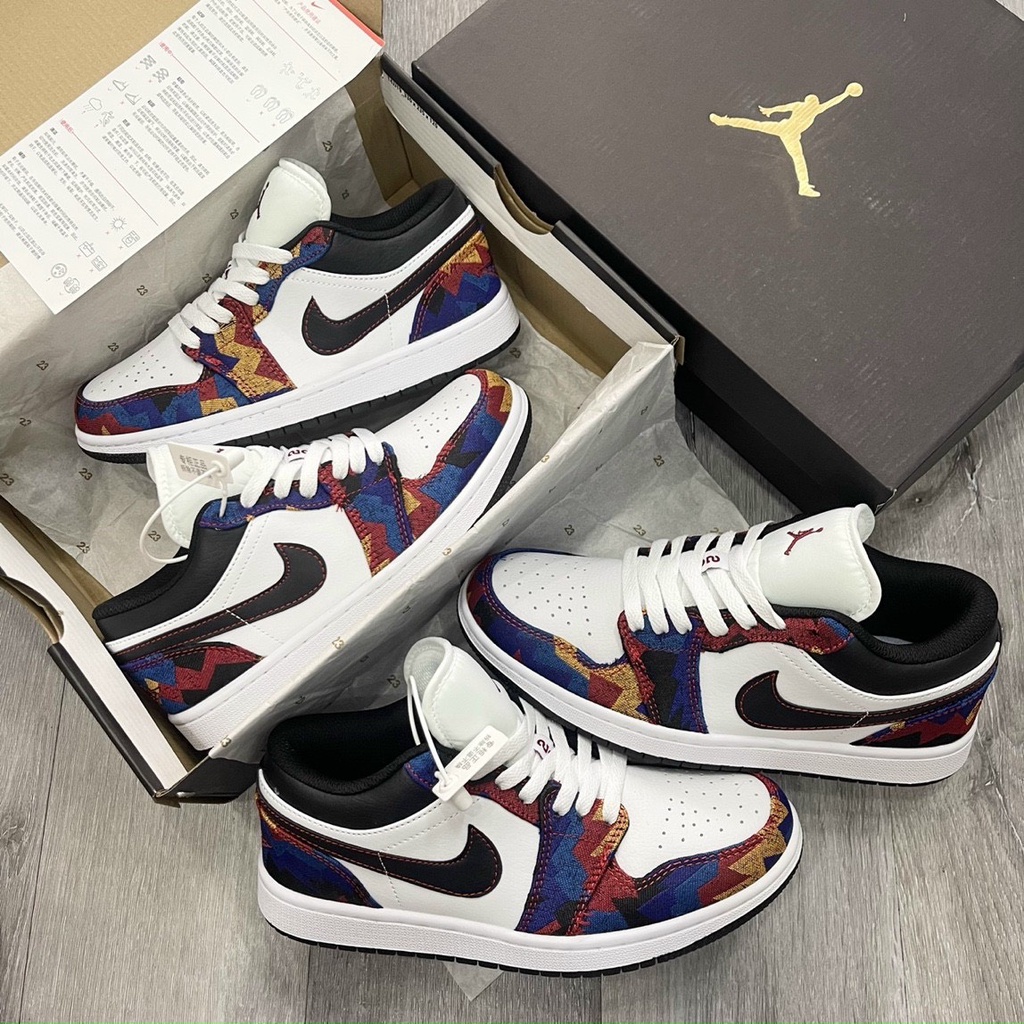 Giày Jordan 1 Low cổ thấp thổ cẩm cao cấp full box