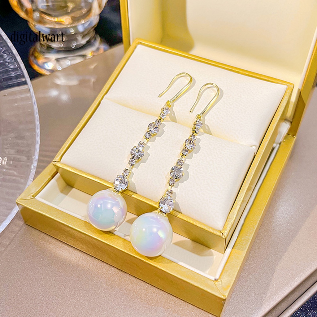 Kỹ Thuật Số| 1 Đôi Bông Tai Dài Đính Đá Thanh Lịch Dành Cho Nữ