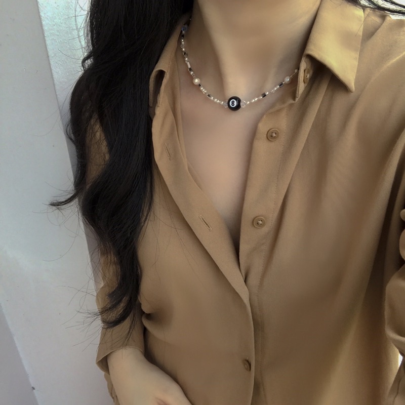 Dây Chuyền Pha Lê Unisex 8-Ball