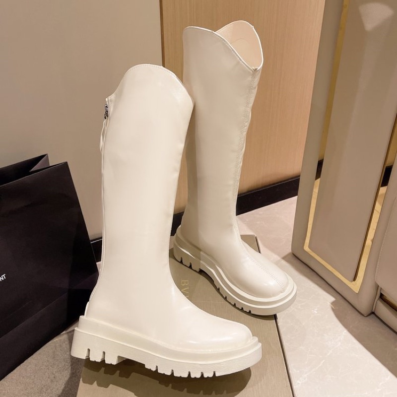 Giày boot đùi nữ cao cổ chất da mềm kéo khóa sau M457