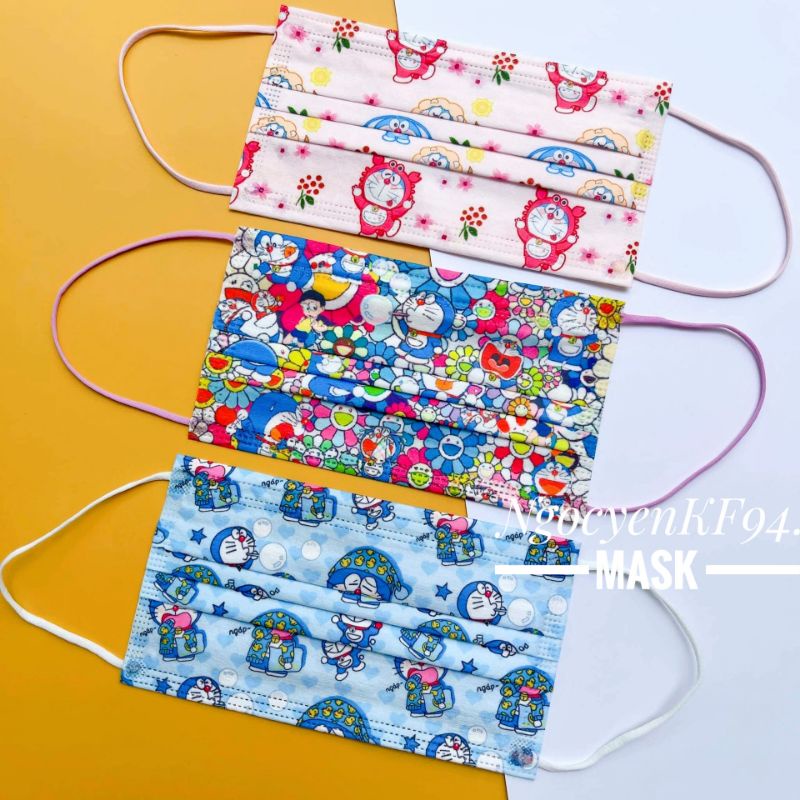 Hàng Sẵn - Set 10 Chiếc Khẩu Trang Y Tế Hình Doremon Dễ Thương Người Lớn