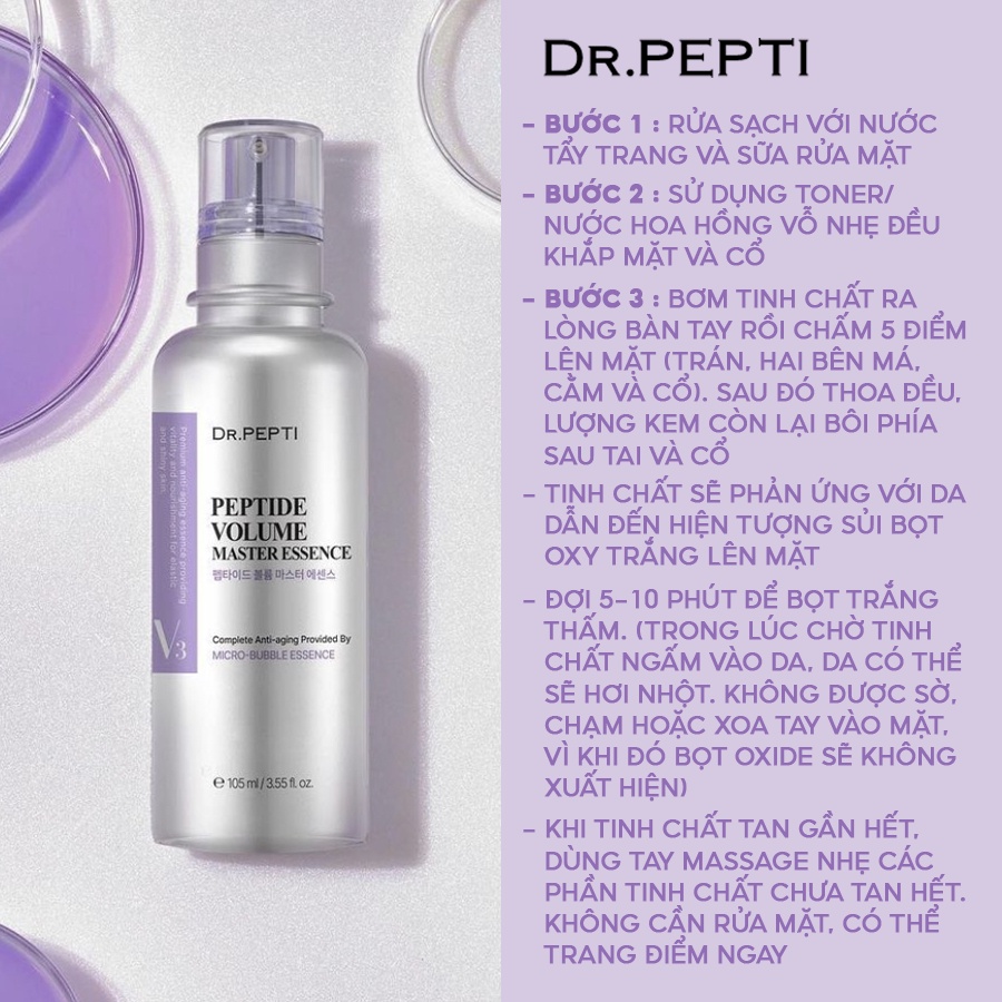 Tinh chất dưỡng trắng da Dr.Pepti Peptide Volume Master Essence 105ml/50ml