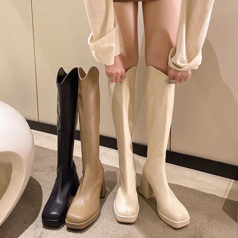 BOOT DA CAO CỔ MŨI VUÔNG ĐẾ CAO 7CM