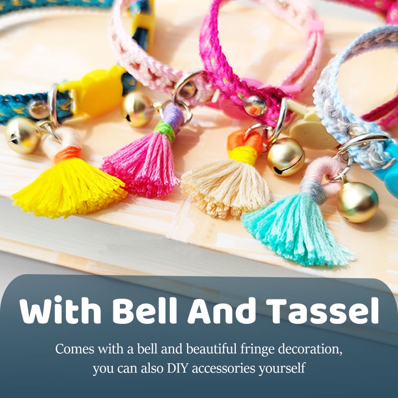 HamshMoc Vòng Cổ Mềm Mại Có Chuông Điều Chỉnh Được Dành Cho Mèo Cưng Mặc Hàng Ngày