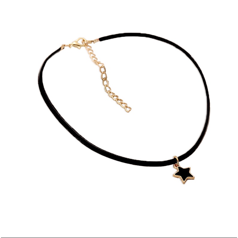 Vòng cổ dây chuyền choker nữ vải mặt ngôi sao phong cách hàn quốc cá tính