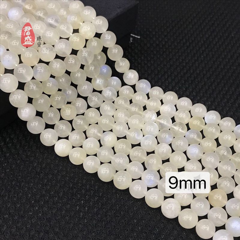 Bán Trực Tiếp Từ Nhà Máy Sri Lanka Chuỗi Hạt Đá Mặt Trăng Tròn Trắng Dùng Làm Trang Sức diy