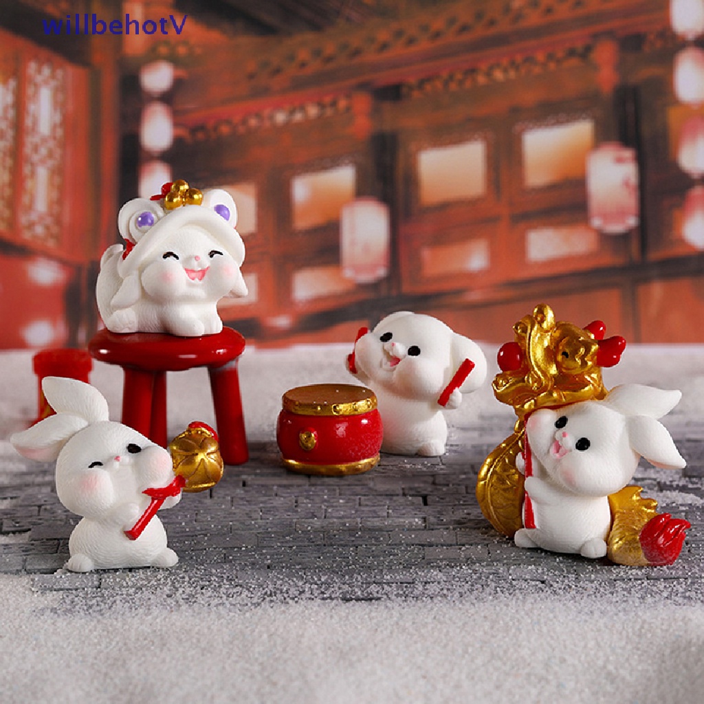 [WillbehotV] Mô Hình Chú Thỏ Hoạt Hình Trang Trí Tiểu Cảnh Sân Vườn Thu Nhỏ DIY