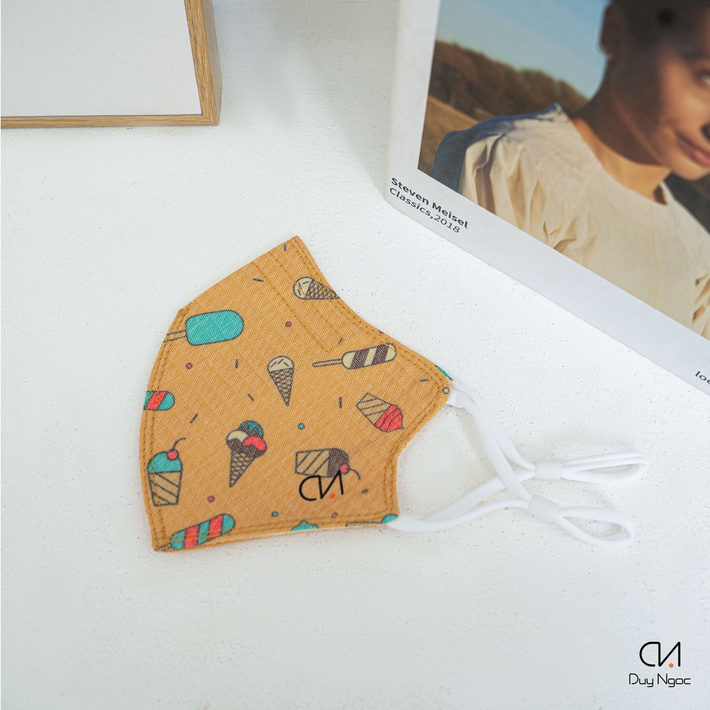  Khẩu trang vải trẻ em N95 in họa tiết đáng yêu 2 lớp, dành cho bé từ 2 đến 6 tuổi, an toàn cho da -Duy Ngọc 