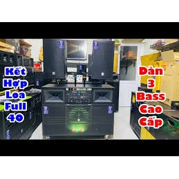 Loa kéo di động - Dàn karaoke ngoài trời bass 4 tấc đôi 1 sub 50 ngang, 2 treble