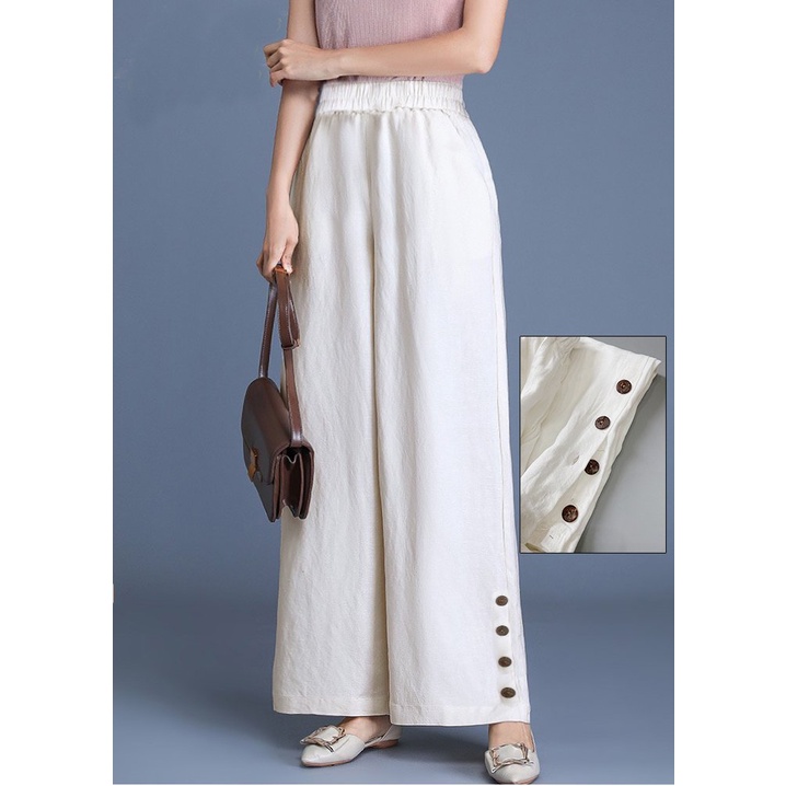 Quần Ống Rộng Dáng Dài Form Rộng Chất Linen mềm mịn