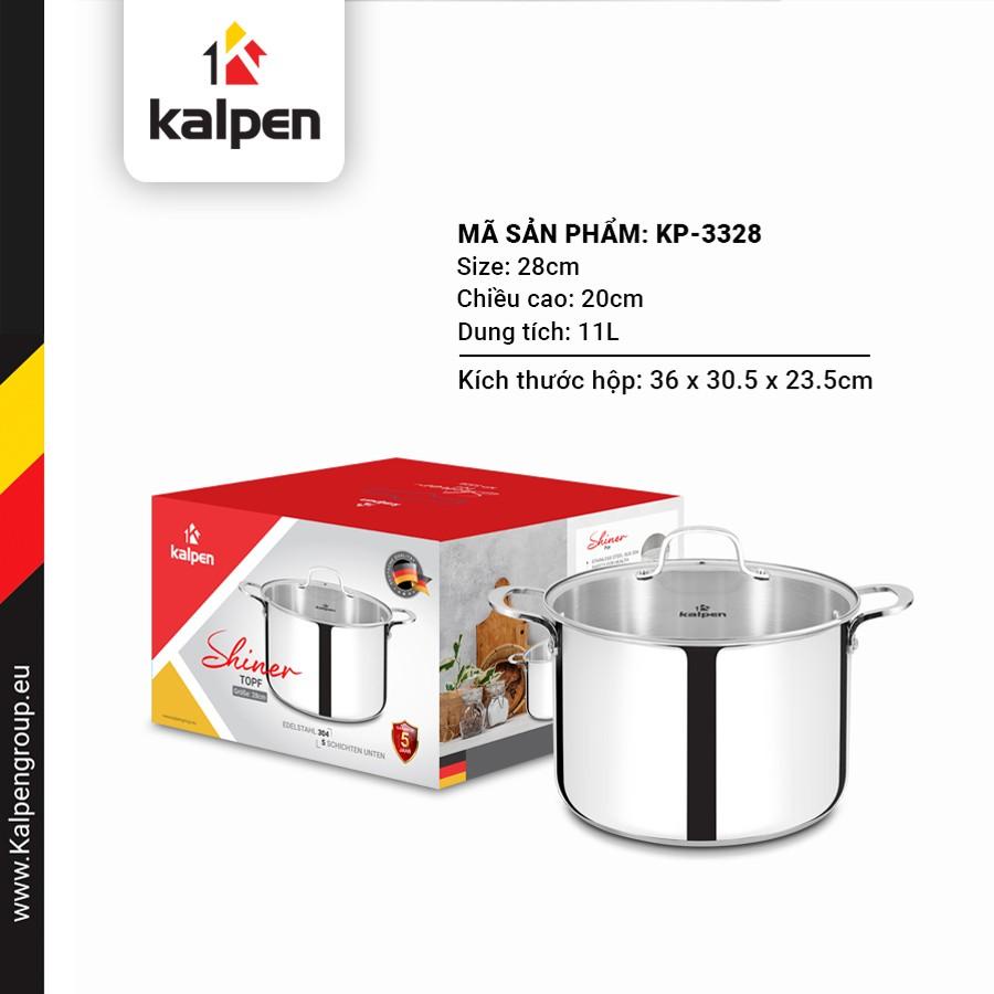 NỒI LUỘC GÀ INOX CAO CẤP 5 ĐÁY TỪ KALPEN SHINER SIZE 28CM DUNG TÍCH 11L Chính Hãng