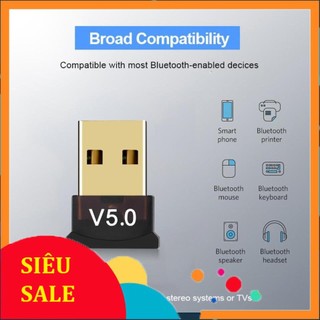 [V5.0] USB Bluetooth 5.0 cho PC -USB Bluetooth Máy tính kết nối 20m V5.0 [TIỆN DỤNG] (vinetshop9x)