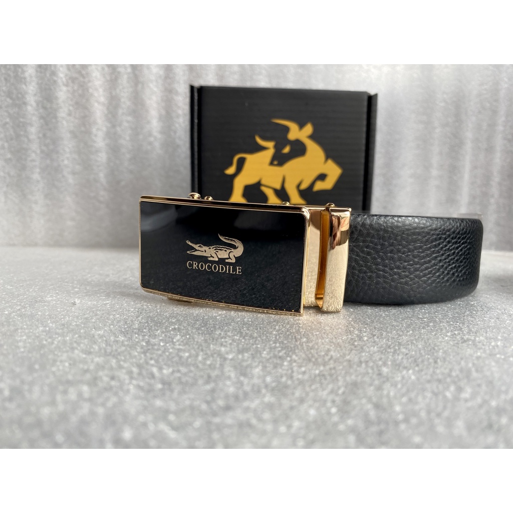 Thắt lưng nam da bò thật bản to - dây nịch nam da thật vân đà điểu cao cấp