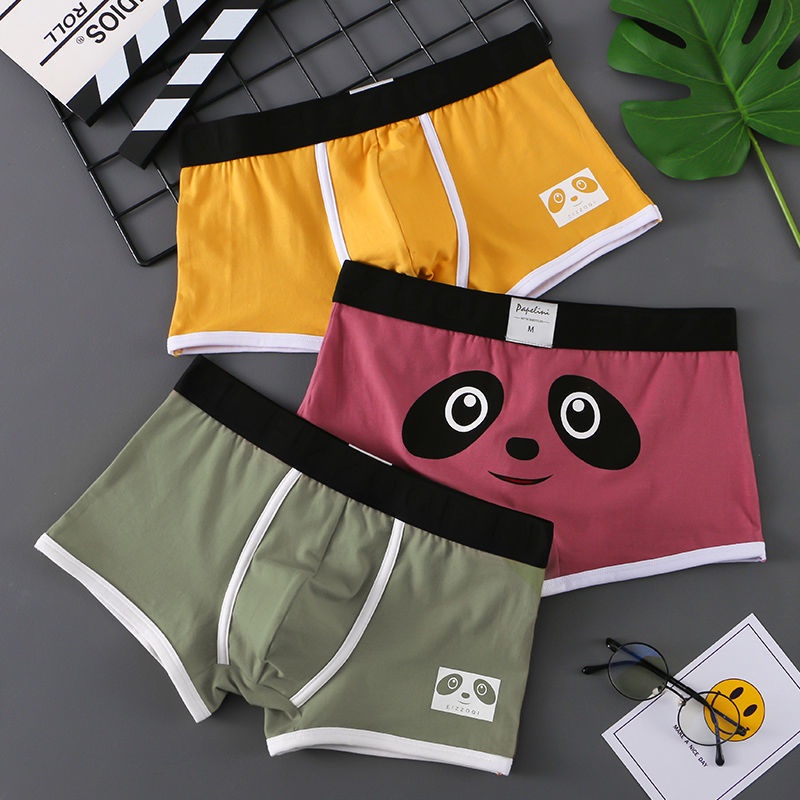 Quần Lót Boxer Cotton In Hình Gấu Trúc Dễ Thương Chất Lượng Cao Cho Nam