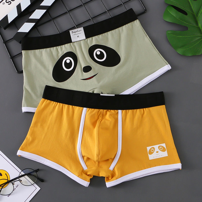 Quần Lót Boxer Cotton In Hình Gấu Trúc Dễ Thương Chất Lượng Cao Cho Nam
