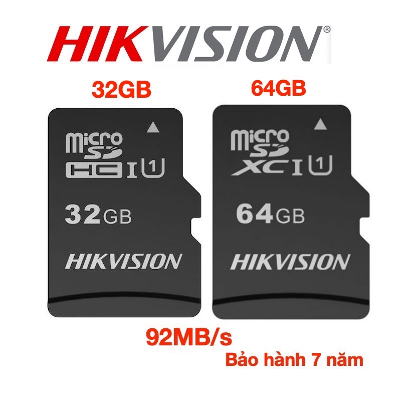 Thẻ Nhớ HIKVISION MicroSDHC 32GB/64GB/Kèm Adapter 92MB/S -BH 60 Tháng 1 đổi 1 -Chính Hãng | BigBuy360 - bigbuy360.vn