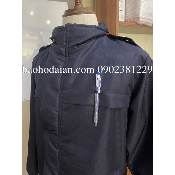 Áo khoác bảo vệ lót trần bông thêu chữ SECURITY