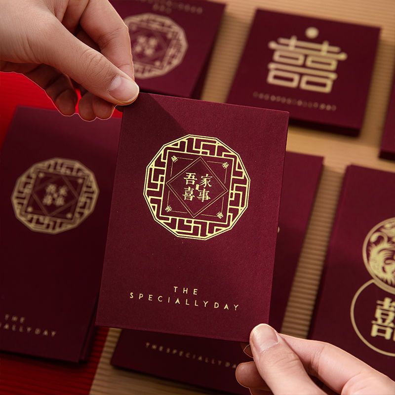 Set 30 Thiệp Mời Đám Cưới Màu Đỏ Sang Trọng