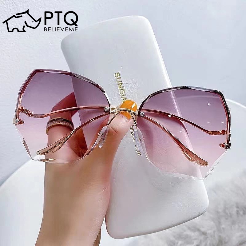 Kính Chống Nắng Không Vành Họa Tiết Hoa Bướm Màu Gradient Phong Cách Âu Mỹ Thời Trang Cho Nữ