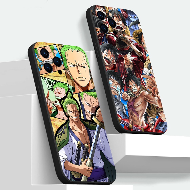 Ốp Điện XiaoMi POCO F5 M5S F3 F4 C40 M3 M4 M5 X3 X4 GT PRO NFC Thoại Silicon Viền Vuông Họa Tiết Hoạt Hình One Piece Luffy Cho