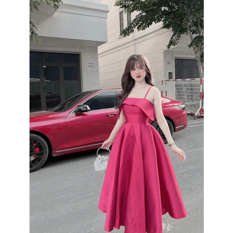 ĐẦM XINH LẠI VỀ | ĐẦM TAPTA HAI DÂY BÈO NGỰC KIỂU DÁNG XÒE DÀI SIÊU CHANH SẢ MẶC ĐI TIỆC THÌ HẾT NƯỚC CHẤM UP