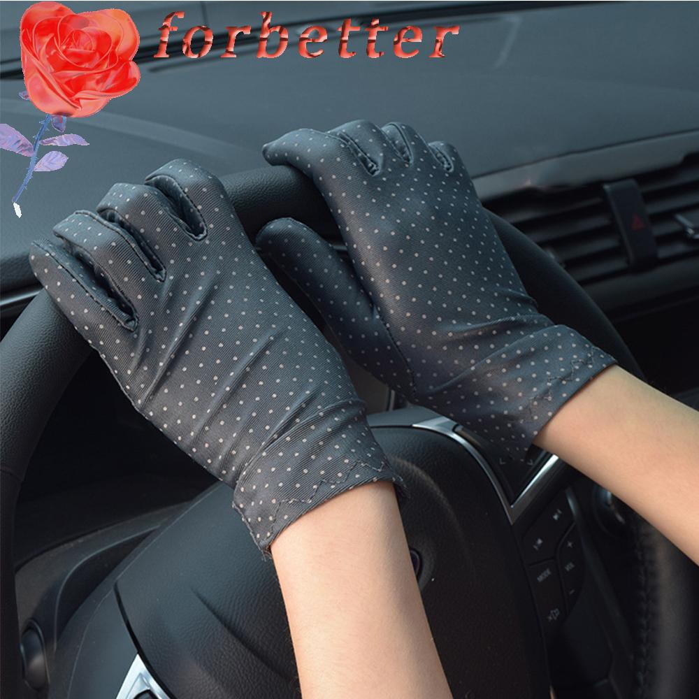 Găng tay chống tia UV co giãn in họa tiết chấm bi