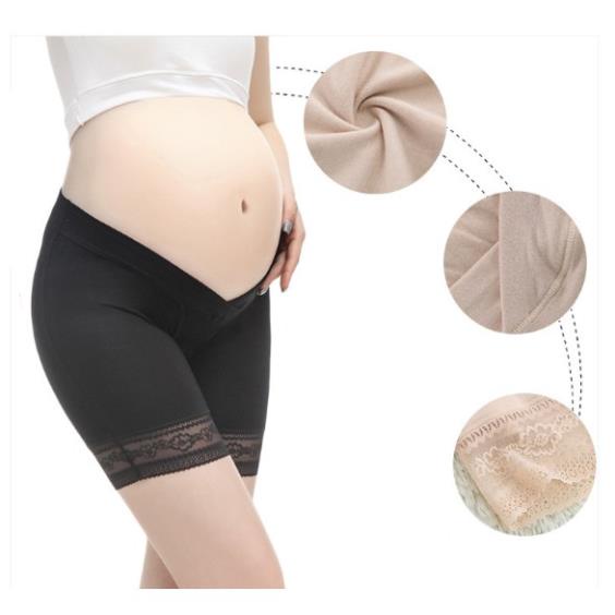 Quần đùi bầu mặc trong váy cạp chéo ren