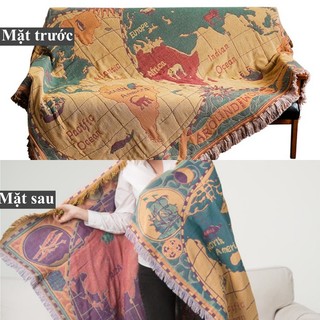 Thảm Vintage, Thảm Thổ Cẩm, Thảm Trải Sàn, Khăn Phủ Sofa 230 x 180cm, 1m8x1m3 Decor, Trang trí nhà cửa
