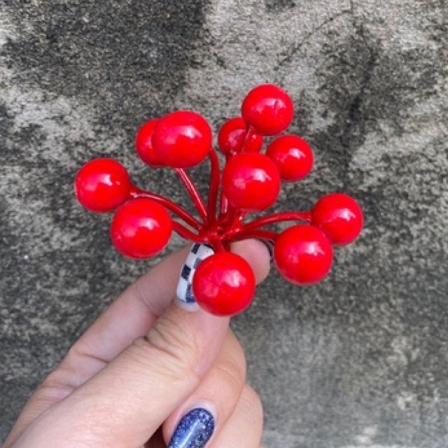 Chùm đào đông rời 5 loại, chùm sung đỏ, chùm quả cherry trang trí đón Tết