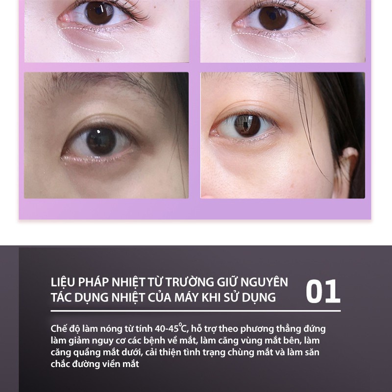 Máy Massage Mắt Sóng Siêu Âm Với Nhiệt Và Chế Độ Rung Giúp Giảm Quầng Thâm Bọng Mắt Mỏi Mắt BH